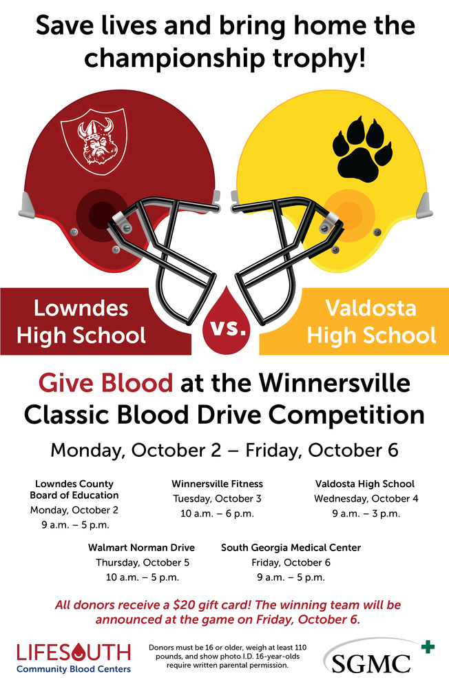 Winnersville Blood Drive Flyer