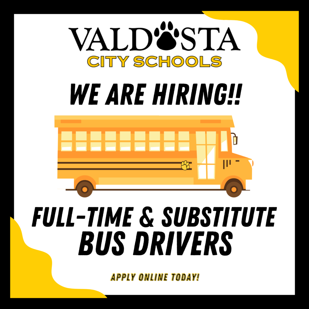 Valdosta City Schools Seeking Full-Time and Substitute Bus Drivers