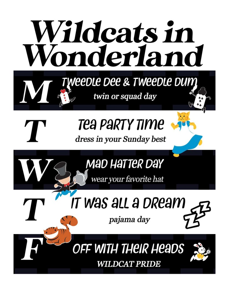 VHS Wildcats in Wonderland - 2022 Homecoming Dress Up Days