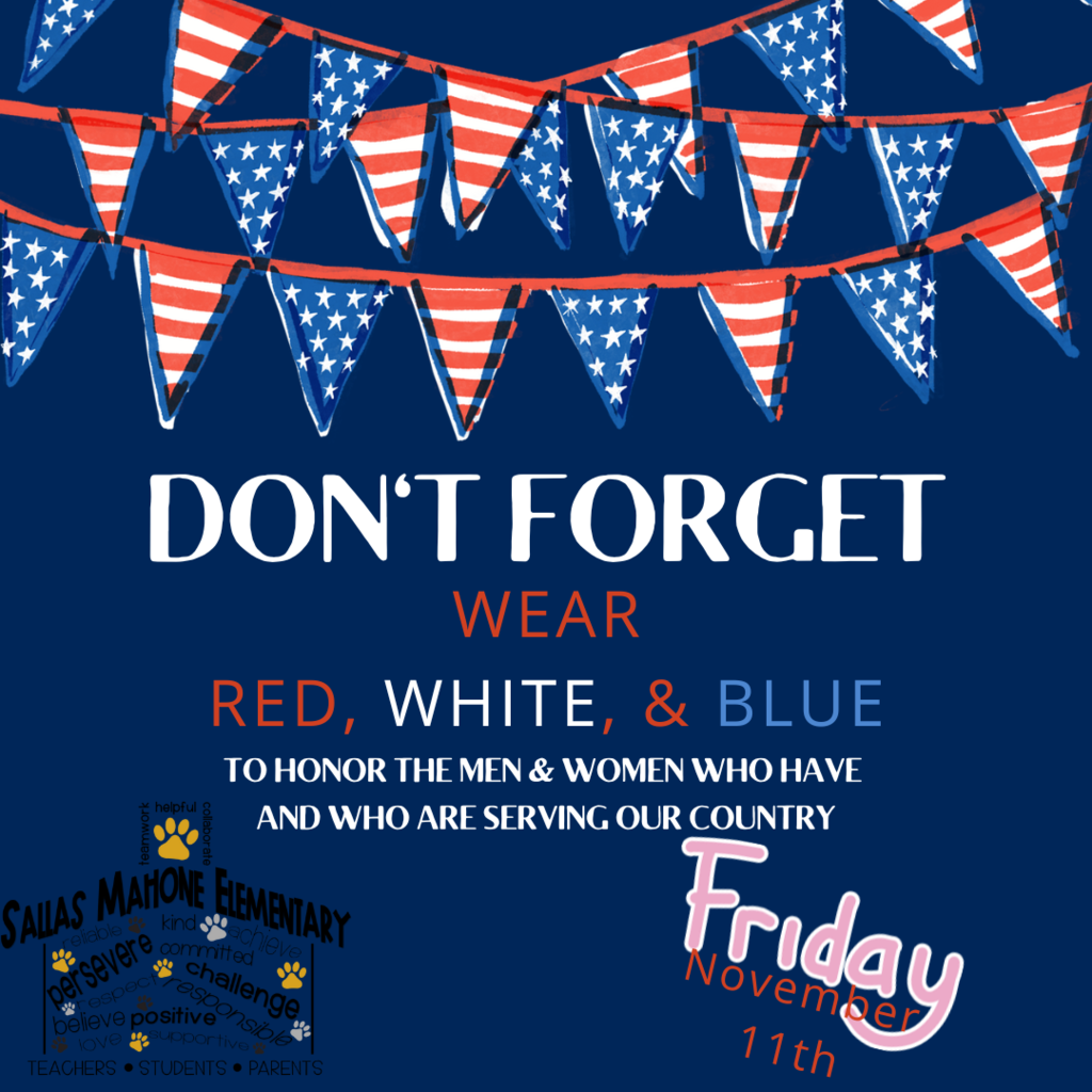 Wear Red, White, Blue-Veterans Day