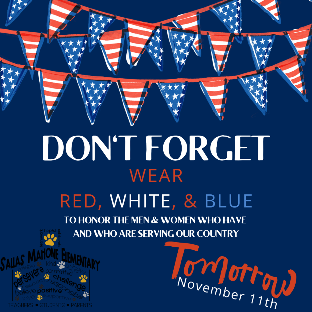 Veterans Day-Red White Blue Reminder