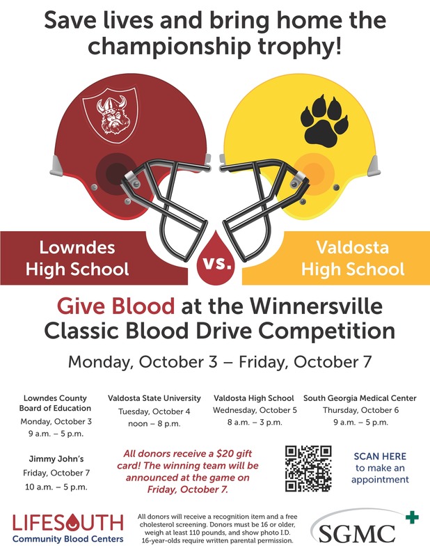 Winnersville Week Blood Drive Flyer